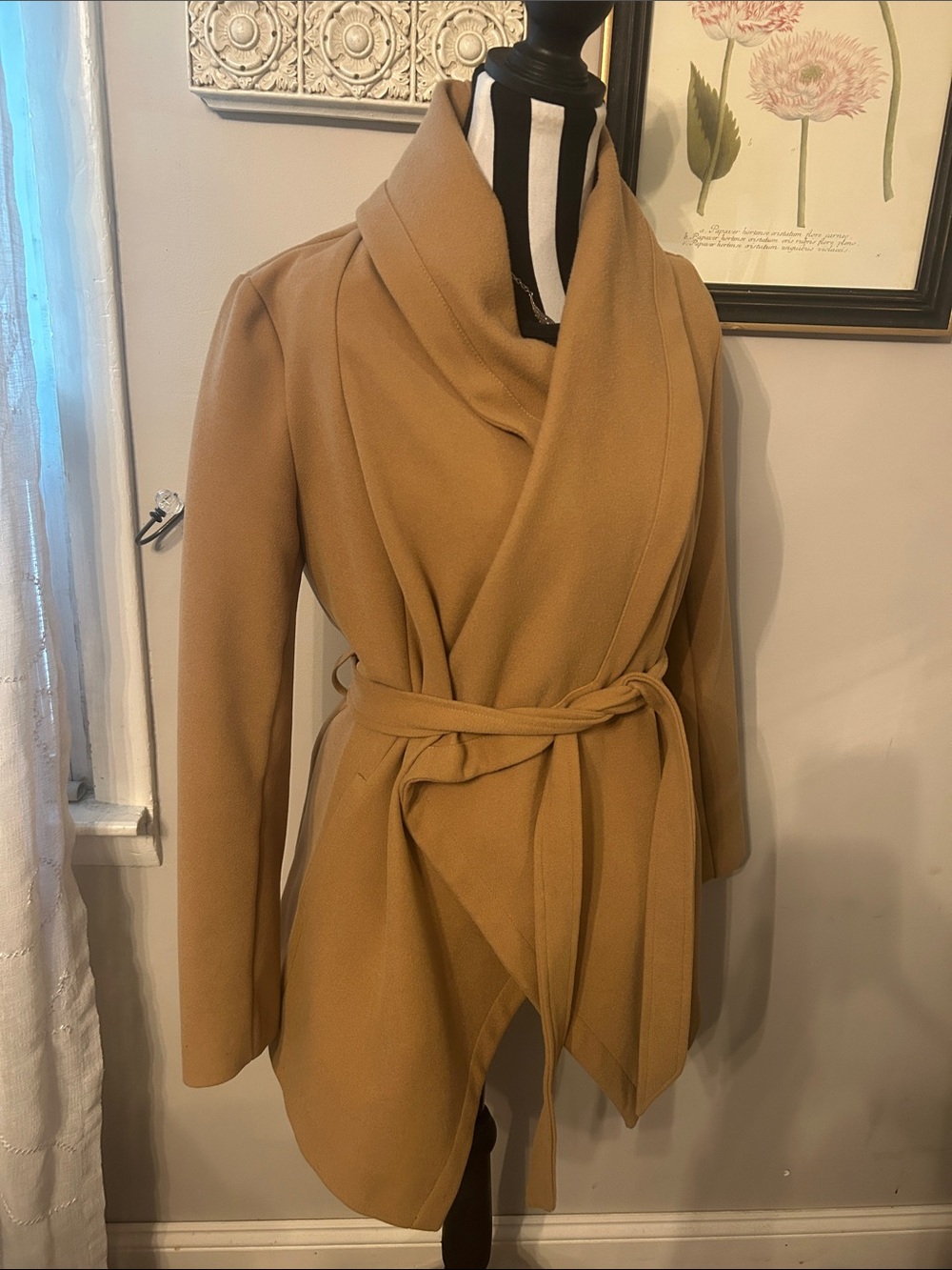 Oasis Camel Wrap Front Robe Coat with Belt - Camel - Picture 2 of 5